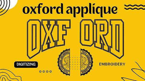 Oxford Applique embroidery design | dst,pes,hus,cnd,vp3,jef,xxx files embroidery #shorts