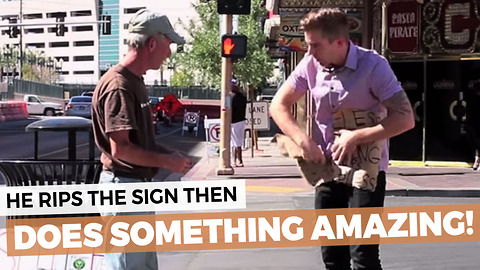 Man Takes Homeless Veteran’s Sign And Rips It Up, Has Huge Surprise Waiting