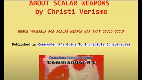 Scalar Beam Weapons In The Hands Of The Most Evil Leaves Us W The Horrifying Reality We Live