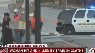 Woman killed in train vs. pedestrian crash