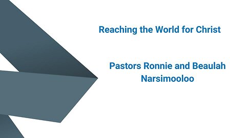 Pastor Ronnie and Beaulah Narsimooloo Part 1