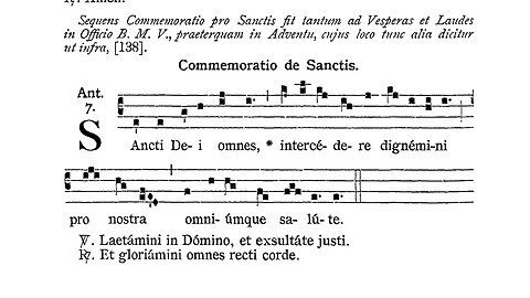 Sancti Dei Omnes - commemoration of All Saints in the Little Office of the Blessed Virgin Mary