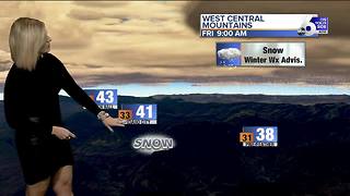 Rising temperatures and mountain snow for Friday