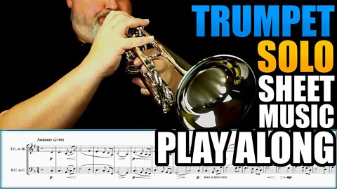 Lyrical Trumpet Solo "Intermezzo" by A.Kacanauskas. Sheet Music Play Along!