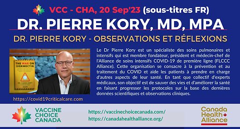 Dr Pierre Kory - Observations et réflexions