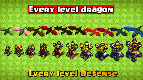 Every Level Dragon Vs Every Level Air Defense Challenge | Clash Of Clans