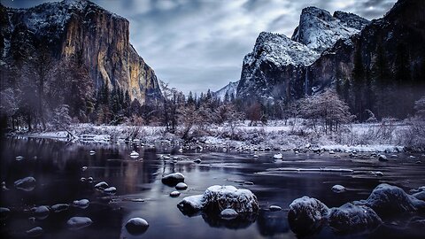 Winter ❄ Mountain River Flowing 🌊 │ Relaxing Nature Sounds 🎧 for Stress Relief, Fast NAP, Sleep