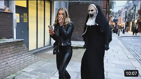 She has no Idea what's behind Her. Craziest Reactions. The Nun Prank