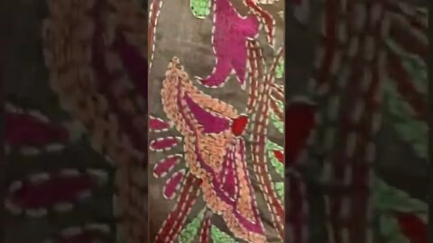 Pure tassar Silk with hand Katha embroidery Saree