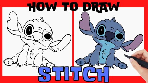 How to Draw STITCH from LILO AND STITCH! Easy Step-by-Step