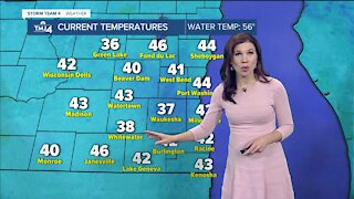 Thursday is partly cloudy with highs in the 40s