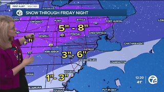 Update on the winter storm coming Friday to metro Detroit