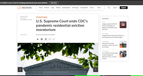 U.S. Supreme Court ends CDC's pandemic residential eviction moratorium