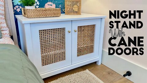 Simple Nightstand with Cane Doors