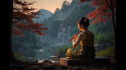 Tranquil Escape: Japanese Flute Music for Relaxation, Study & Sleep (Fireplace Crackling)