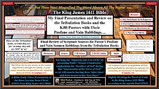 Modern Bible Doctrine Tribulation Books Summary/Review with comments directed to KJB Pastors, etc.