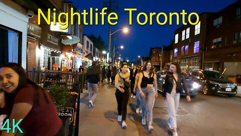 【4K】Nightlife during summertime Downtown Toronto Canada 🇨🇦