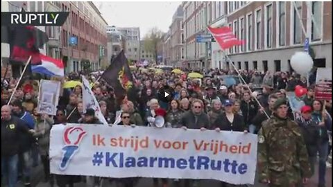 Thousands march against new COVID restrictions in The Hague, Netherlands