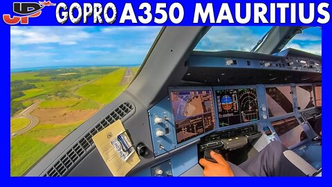 AIRBUS A350XWB landing at Mauritius Airport | Flight Deck GoPro View