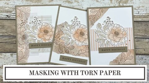 Masking with Torn Paper | 3 Ways to Use in Card Making