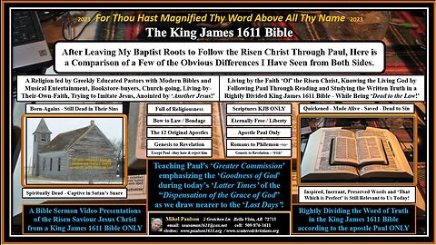 Observational Comparison of the Baptizers Church Crowd and Us King James 1611 Bible Paul Followers.