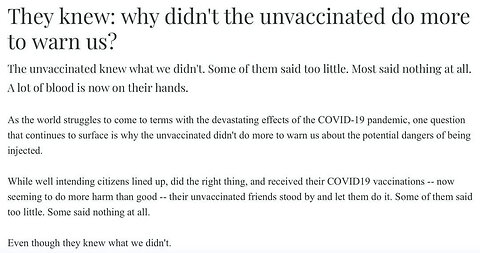 LET'S BLAME THE UNVACCINATED. I AM NOT A VIROLOGIST, REMEMBER?