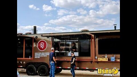 Mobile BBQ Restaurant 2019 8' x 32.2' Full Kitchen Concession Trailer w/ Rotisserie Smoker for Sale