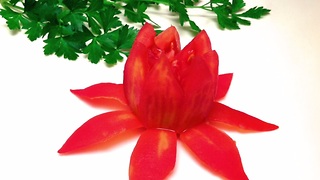 How to make a lotus flower with a tomato