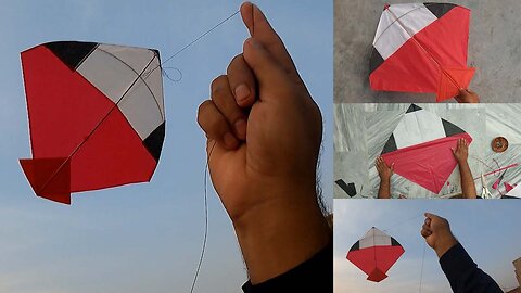 Teddy Pan Red Katdar adda kite making and flying