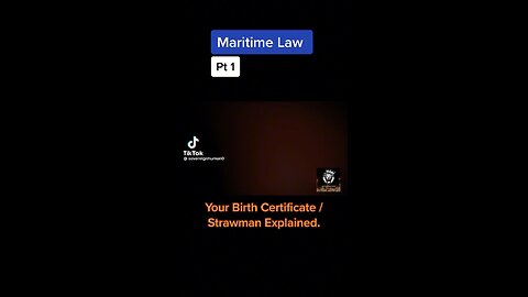 Birth Certificate and Strawman part 1
