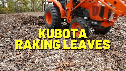 #197 RAKING LEAVES With The Kubota L3901 Tractor