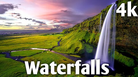 4K- Waterfalls Scenic Relaxing Film With Healing Music