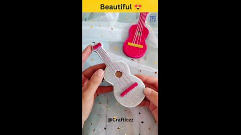 beautiful handmade guitar 🎸😍 #craft #papercraft #handmade #artist #tutorial #shorts most beautifu