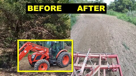 Clearing land-food plot prep Before & After, Illinois land and 2 Kioti tractor VLOGS