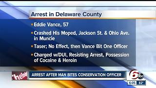 Man arrested on drug charges after biting conservation officer