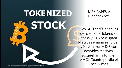 Nov14:1er día despues cierre Tokenized Stocks:CTB dispara! Macros semanales,Susquehanna long en AMC?