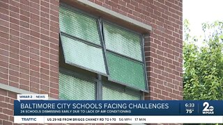 Baltimore City schools will dismiss early for the second day in a row due to no air conditioning