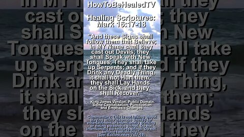 Healing Scriptures Concepts 30 📖 Mark 16:17-18 ✝️ The Signs Follow Those That Believe #healingverses