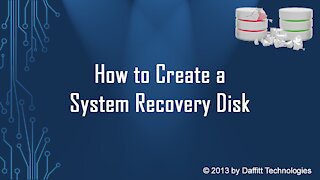 How To Create a System Recovery Disk for Windows 8