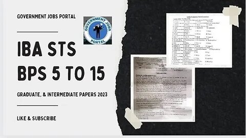 IBA STS All Intermediate Category Papers 2023 #governmentjobsportal