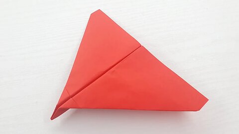 Origami easy paper triangle plane with Ski