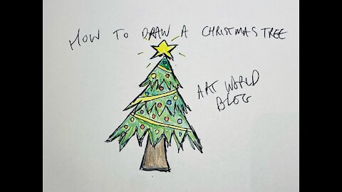 Christmas Tree Drawing Easy Tutorial