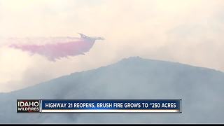 Wildfire near Highway 21 reaches ~250 acres