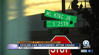 Stolen car recovered after crash in Fort Pierce