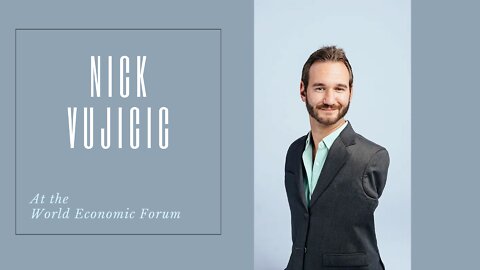 Nick Vujicic speaks at the World Economic Forum with Klaus Schwab.