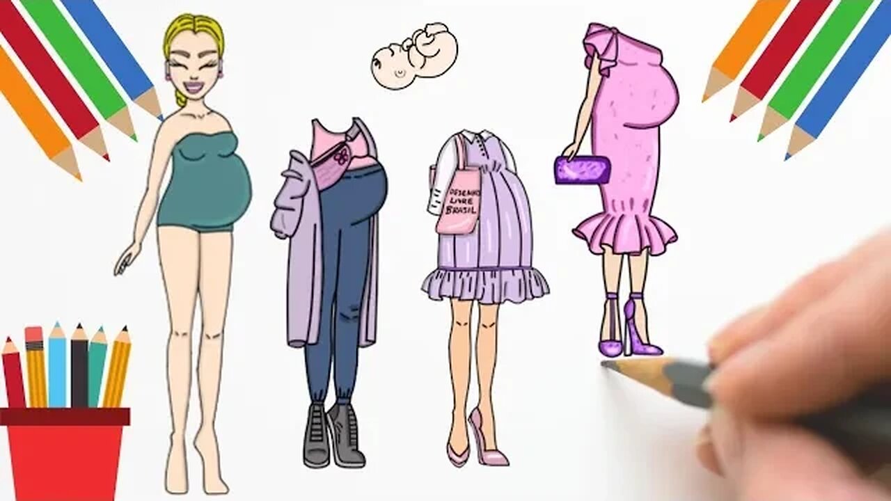 boneca de papel grávida em 2023