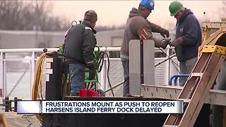 Harsens Island Ferry dock will not open until middle of next week, owner says