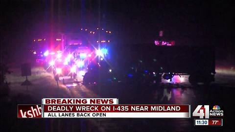 I-435 back open in Lenexa after deadly crash