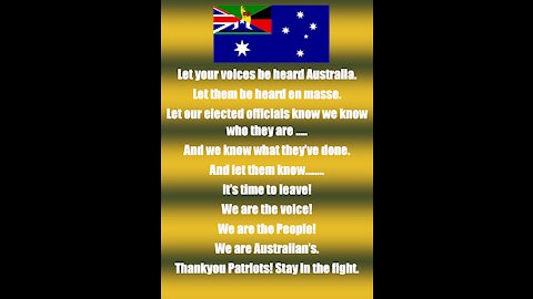 Aussies Arise! We're Not Gonna Sit In Silence, We're Not Gonna Live in Fear!