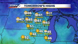 Clear and sunny, temps in the 40s Saturday